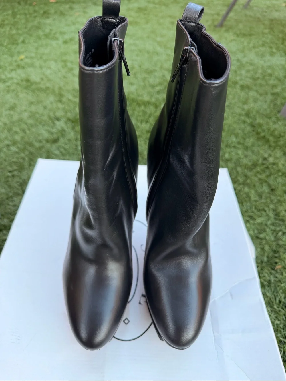 Steve Madden Kilo Black Leather Platform Ankle Booties Side Zip Round Toe 8M